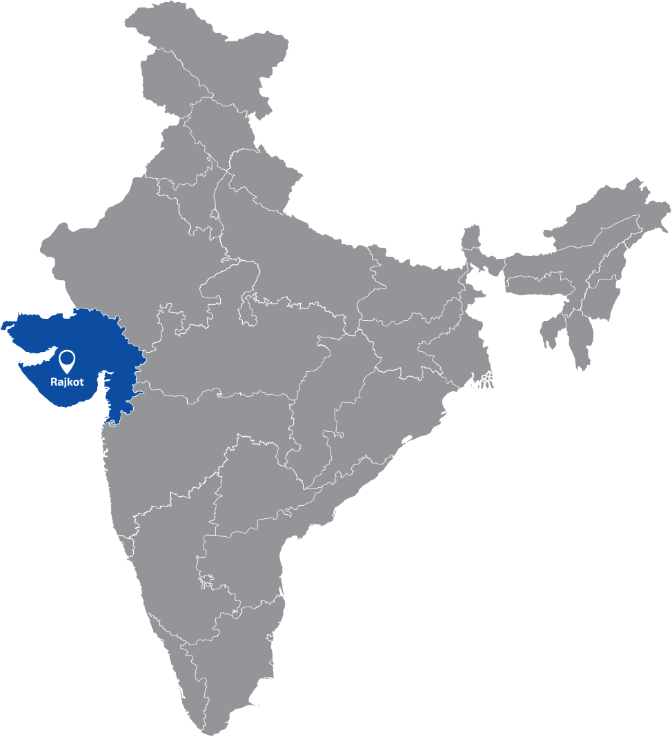 Map of India highlighting Gujarat